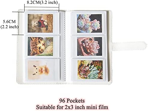 Leonuliy 96 Pockets אלבום תמונות עבור Fujifilm Instax Mini 70 7S 8 9 11 25 50S 90, Polaroid Z2300,