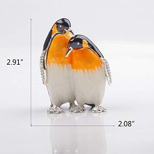 פינגווין זוג צלמית דקורטיבי תכשיטי תיבת צירים תכשיט קופסות מתנה