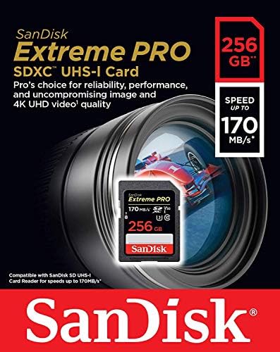 256GB SanDisk קיצוני Pro SD כרטיס SDXC UHS-I כרטיס עבור Sony Alpha a7C, a6600, a6100, a6400 המצלמה U3 UHD וידאו