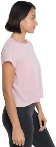 צמר מרינו טופ נשים - חולצת טי קצוצה של צוואר צוואר - אולטרה -אור