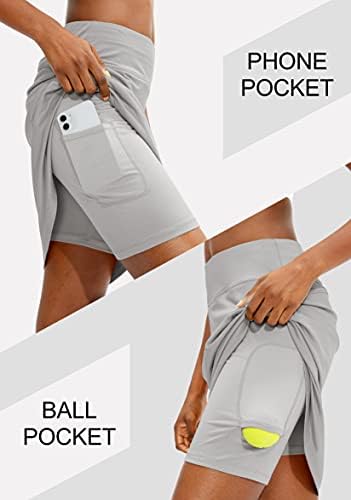 Viodia לנשים 20 אורך הברך חצאיות Skorts Upf50+ חצאית גולף טניס אתלטית לנשים חצאיות קיץ מזדמנים
