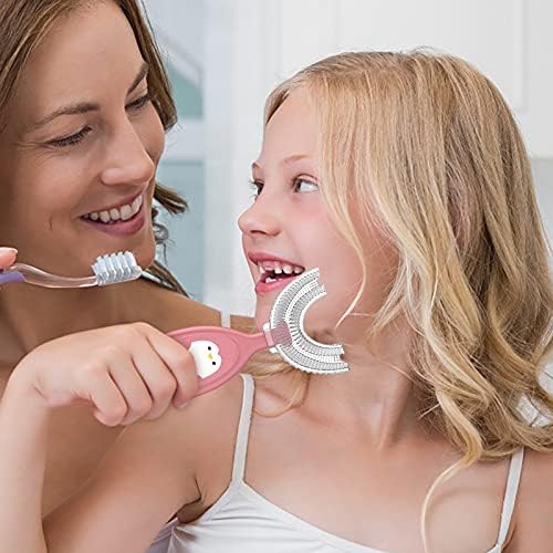 ילדים מברשת שיניים בצורת ילדים עם מברשת סיליקון מברשת עיסוי מברשת שיניים פעוטות מברשת שיניים מסוג u מברשת