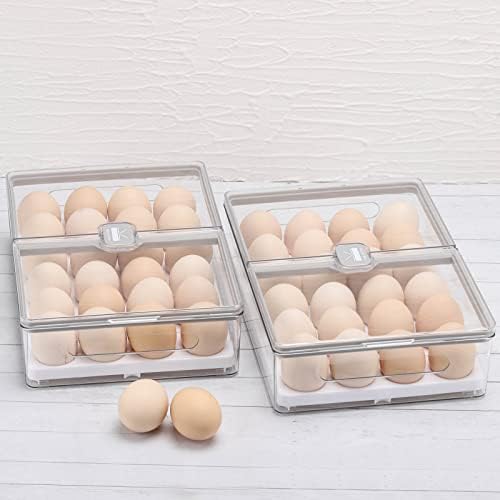 מחזיק ביצה 2 יחידות למקרר, קופסת אחסון טרייה עם מכסה, מארגן מיכל אחסון ביצים למטבח מקרר