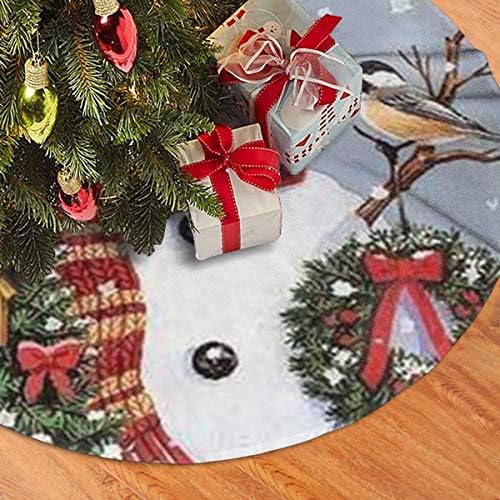 כובע מתנה של איש שלג של Lveshop חצאית עץ חג המולד חצאית יוקרה עגולה מקורה מחצלת חוץ כפרי חג המולד