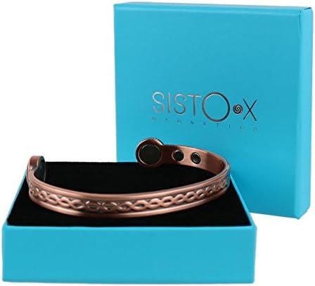 Sisto-X Super Strong Copper קישור עיצוב צמיד מגנטי על ידי צמיד Sisto-X® 6 מגנטים לבריאות מדיום טבעי