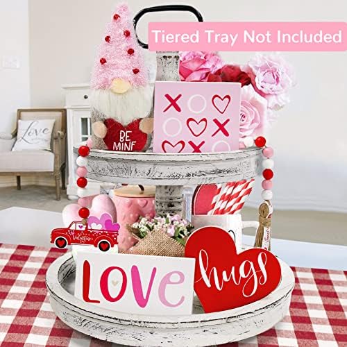 עיצוב יום האהבה - קישוט יום האהבה - XO אהבה חיבוקים שלטי עץ, חמוד להיות גמרים שלי קטיפה עם