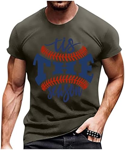 גברים של צווארון עגול חולצה בייסבול גרפי הדפסת חולצות אתלטי היפ הופ חידוש קצר שרוול כותנה טי חולצות לגברים