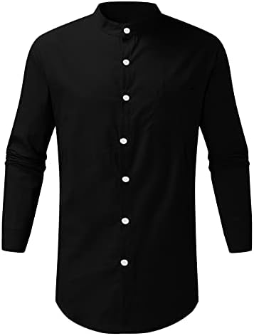 חולצות מזדמנים של פשתן כותנה של דאיג כותנה, 2021 סתיו חולצות שרוול ארוכות כפתור גברים עם חולצות