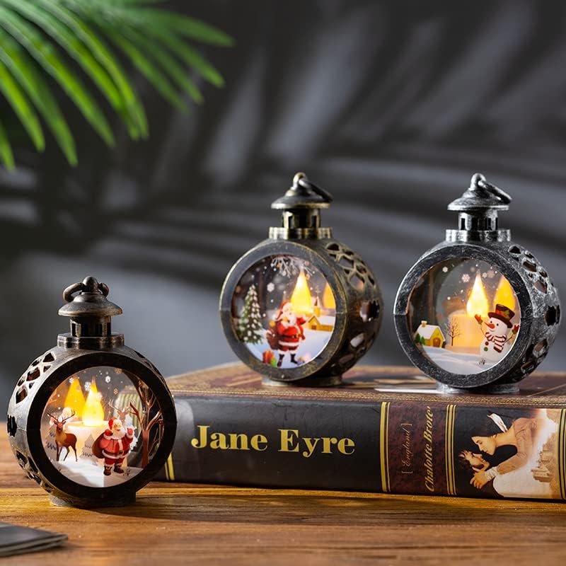 כריסטוי חג המולד LED אור נרות חסר פליטה לקישוטים לחג המולד עם שעון וינטג