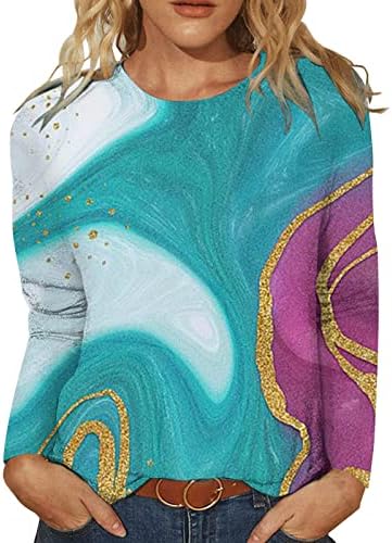 חולצת טי גרפית של נשים חמניות לנשים חמוד מצחיק שרוול ארוך ארוך כותנה כותנה צמרות סתיו בגדי סתיו לנשים
