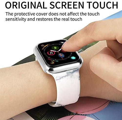Vozehui 2-חבילה תואמת למארז Apple Watch 44 ממ לסדרה SE/6/5/4, מגן מסך זכוכית מזג מובנה מסביב וכיסוי