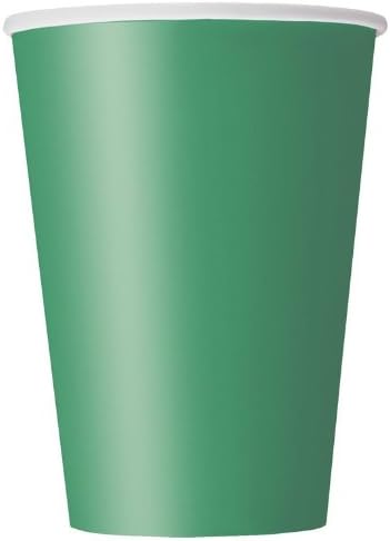 כוסות נייר חד פעמיות ייחודיות, 12 אונקיות, ירוק אמרלד