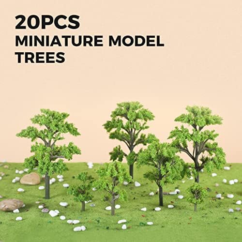 20 יחידות דגם עץ מיניאטורי עצי, פיות גן צמח קישוט דגם רכבת נוף ארכיטקטורת ירוק עץ דגם עבור מיקרו