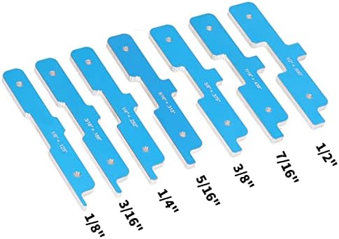 הגדרת ערכת בלוק, 7 יחידות דיוק גבוה סגסוגת אלומיניום בגדלים בגדלים שונים שולחן שולחן סרגל כחול