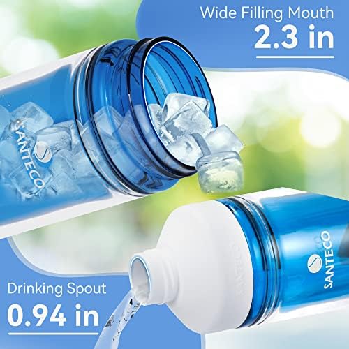 סט סנטקו סט בקבוקי מים ספורט 32oz אפור וכחול 20oz