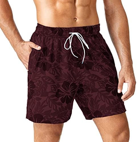גזעי שחייה של גברים גזעי לוח יבש מהירים עם רירית רשת מעל מכנסי ספורט בברך קצרים בגדי ים בגדי ים בגדי ים.