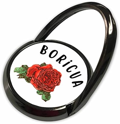 3drose boricua אדום ורד פוארטו ריקני גאווה לפורטו ריקו לטינה צ'ולה - טבעות טלפון