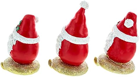 סט Bestpysanky של 3 גמדים עם מחזיקי גרב חג המולד של כובעי סנטה