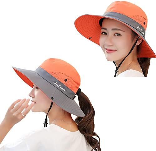 NPQQQUAN 1 & 2 PCS כובע שמש לגברים נשים 3 שחים רחבים 50+ דיג וכובעי חוף דלי