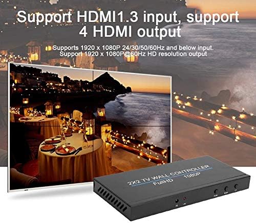 בקר קיר וידיאו LED LED, מעבד תמונת וידאו 2x2 HDMI, שחבור מסך 1080p, קלט HDMI1.3, 4 פלט HDMI פלט תמיכה שחבור