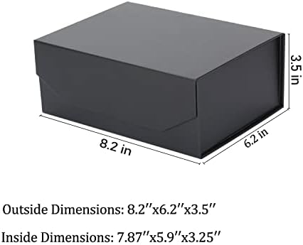 קופסא מתנה 8. 2 על 6.2 על 3.5 אינץ ' סגירה מגנטית מתקפלת קופסא מתנה קטנה עם מכסים תיבת הצעת שושבינה