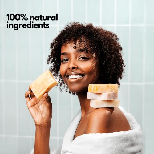מפעל סבון-בר סבון אורגני עם כורכום ועשב לימון, סבון פנים וגוף טבעי לגברים ולנשים, ניקוי פנים טבעי,