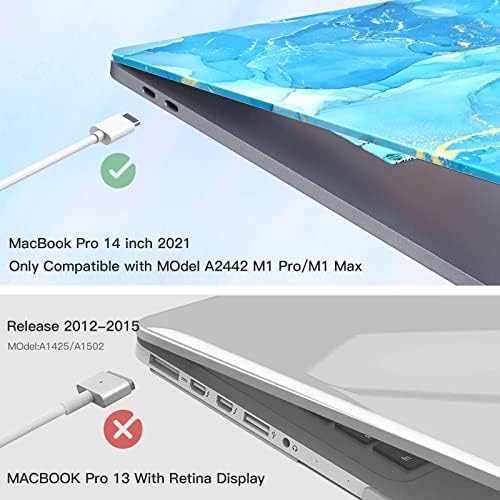 ISBDIWKN עבור MacBook Pro 14 אינץ 'מארז 2021 2022 שוחרר A2442 M1 Pro/MAX עם מזהה מגע, מכסה מעטפת