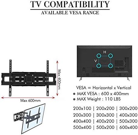 סוגר קיר טלוויזיה פינתי מנירוסטה לרוב הטלוויזיות המעוקלות השטוחות בגודל 32-70 אינץ', תושבת צג עד 50
