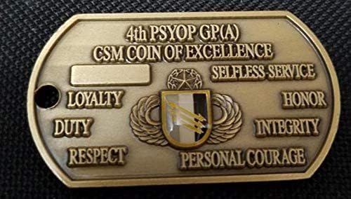 ענייני אזרחים של צבא ארהב ומבצעים פסיכולוגיים פיקוד פסיכולוג רביעי GRP CSM מטבע אתגר כלב