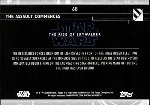 2020 Topps מלחמת הכוכבים עלייה של Skywalker Series 2 Purple 68 התקיפה מתחילה בכרטיס המסחר