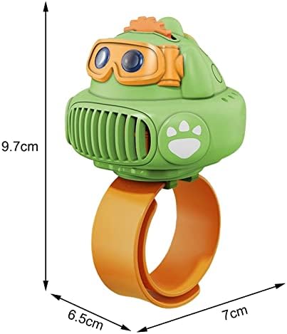 Ｋｌｋｃｍｓ Cartoon Dinosaur Companting Watch Mini נייד כף יד מעריץ קטן USB שעון לביש נטען עם רצועת שורש כף היד,
