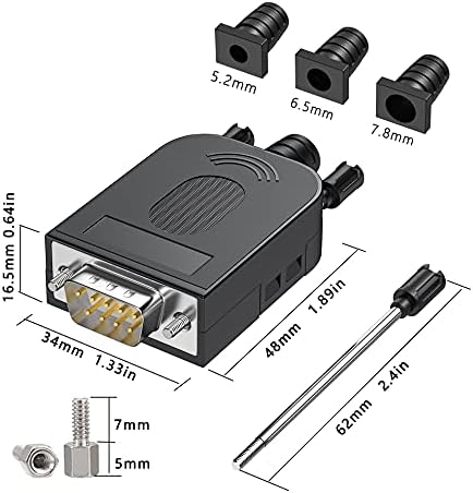 Juxinice DB9 מחבר נקבה מתאם ללא הלחמה D-SUB 9 מתאם סידורי PIN מיישם DIY RS232 RS485 מתאמי כבלים