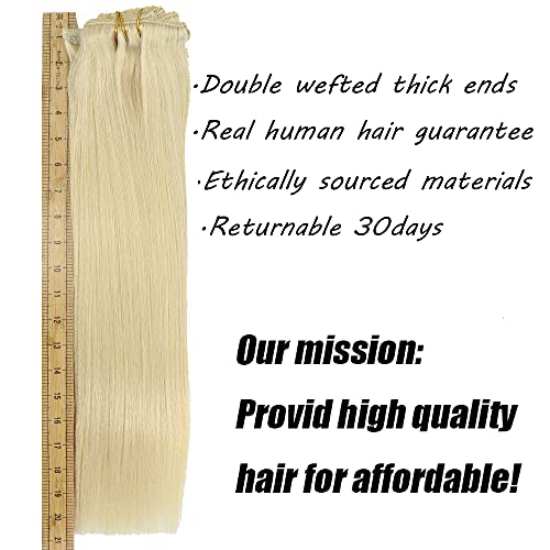 אמיתי שיער טבעי תחרה קליפ שיער הרחבות עבה מסתיים 20 אינץ 120 גרם צבע אקונומיקה בלונד 60 רמי שיער הרחבות משיי