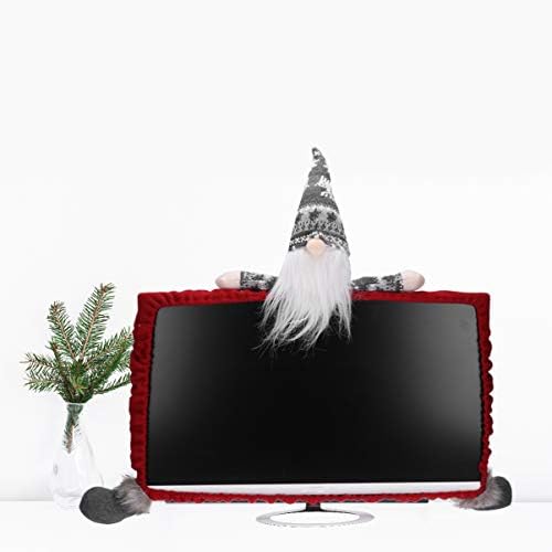 חג המולד מחשב צג כיסוי שוודי טומטה גמדים סנטה בובת אלסטי מחשב נייד צג מסך גבול כיסוי עבור קישוטי חג המולד