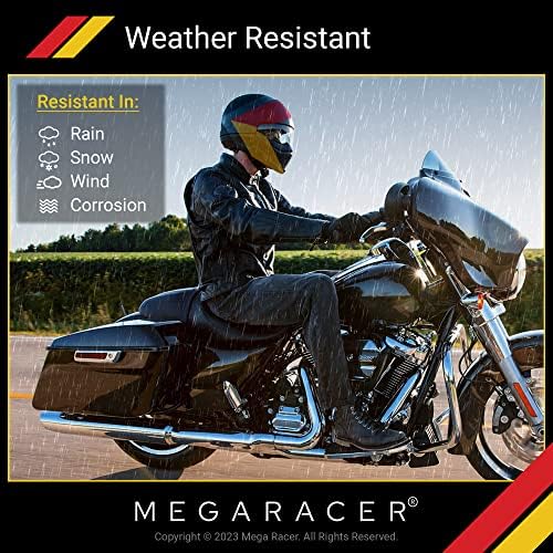 Mega Racer 3.1 אנטנת אופנוע סיבי פחמן שחור להארלי דוידסון כל הדגמים 1989-2022, אנטנה החלפת הברגה, פנימנטים