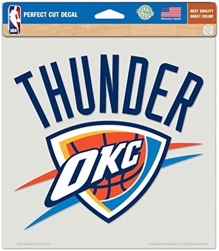 NBA אוקלהומה סיטי רעם מדבקות צבע חותכות, 8 x8, צבע צוות