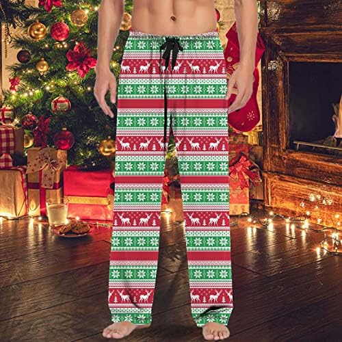 מכנסי חג המולד פיג'מה ממתן איילים איילים גרפיים תחתונים של פיג'מה פלוס גודל גודל פג'מה מכנסי טרנינג מכנסיים