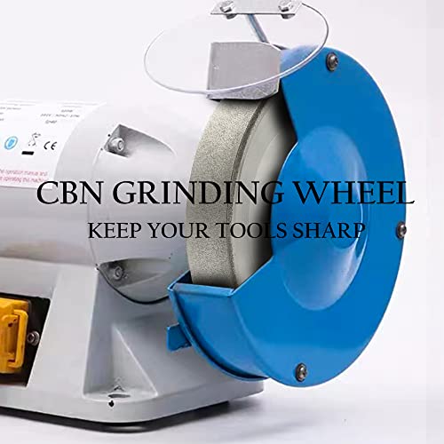 גלגל השחיקה של CBN CBN 8 אינץ ', 1 רוחב, 5/8 ארבור, מחדד כלי חיתוך פלדה במהירות גבוהה למטחנות ספסל,