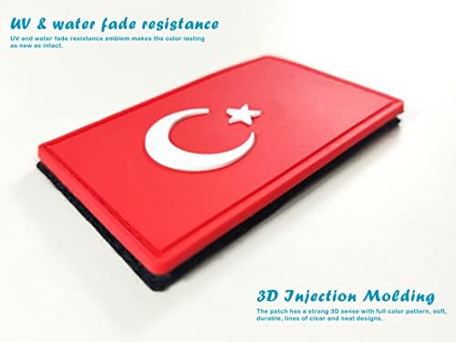 תיקון דגל טורקיה של JBCD תיקון טקטי טורקית - וו גומי PVC וכתם אטב לולאה