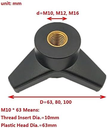 משולש 3 אונות חץ כפתור הידוק פלסטיק עם חוט נקבה M12 M16 M16)