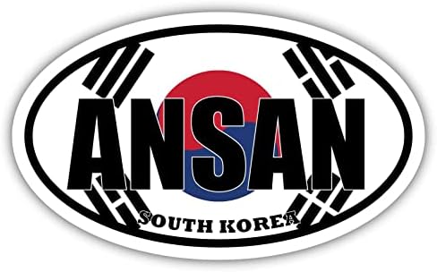 אנסן דרום קוריאה דגל דגל סגלגל מדבקות ויניל פגוש 3x5 אינץ '
