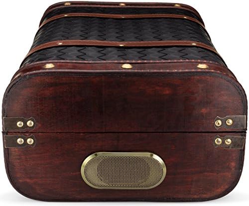 קלירקליק בציר מזוודה פטיפון עם בלוטות ' & מגבר; יו אס בי - קלאסי עץ רטרו סגנון