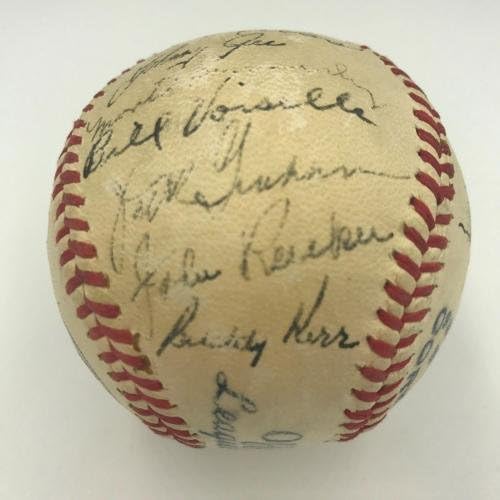נחמד 1946 צוות ניו יורק ענקים חתם על בייסבול ארני לומברדי 24 SIGS JSA COA - חתימות בייסבול