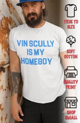 Shirtbanc Legendary Mens Vin Scully הוא טי שדרן הבייסבול שלי שדרן