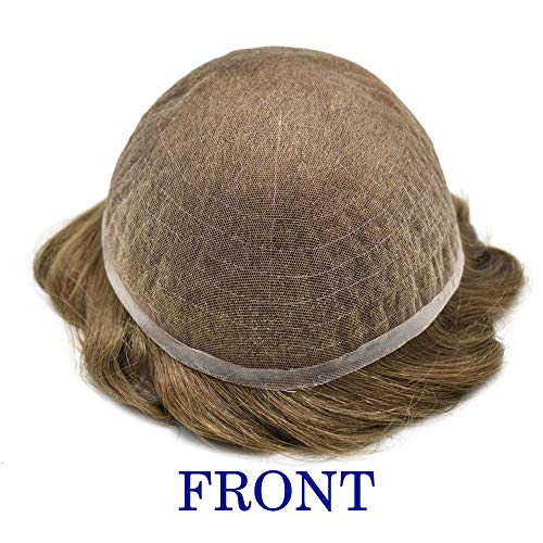 עקומת שיער מלא צרפתית תחרה גברים של פאה מולבן קשרים כל תחרה פאה עמיד שוויצרי שיער תחליפים טבעי קו שיער שיער מערכת