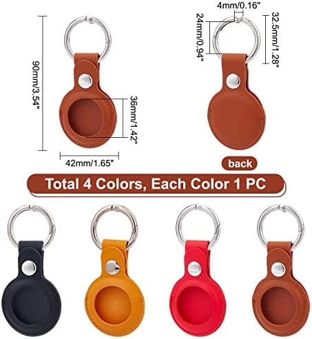 גלובלנד 4 יחידות 4 צבעים עור מפוצל מטבע מחזיק מחזיק מפתחות עם אחסון תיבת עור מטבע אחסון מחזיק