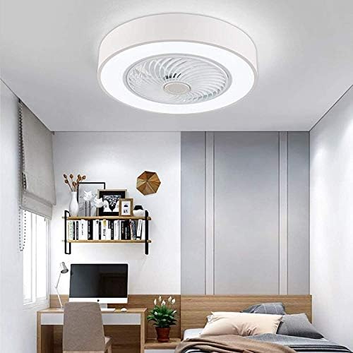 אורילון מאוורר תקרה מודרני מקרון עם אור לחדר שינה בחדר אמבטיה למטבח מקורה, תאורת 3 צבעים מרחוק מאוורר חשמלי