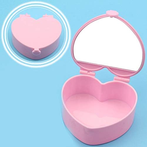 סטובוק 3 יחידות לב בצורת תיבת לב תכשיטי קופסא פלסטיק תכשיטי אחסון מקרה ילדים תכשיטי מקרה לב מתקפל תיבה
