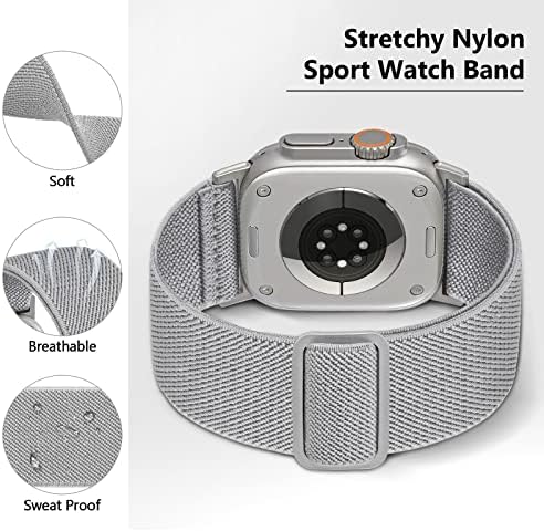 25 ממ/30 ממ רחב ניילון נמתח תואם עם פס Apple Watch Ultra 44 ממ 45 ממ 49 ממ 38 ממ 40 ממ 41 ממ 42 ממ, ספורט מתכוונן
