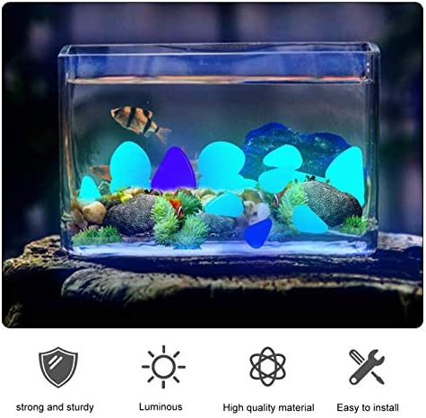 הצמחים המלאכותיים של הנבאס אגרטל זכוכית ירוקה 200 יח 'זוהר במכלי דגים אקווריום חלוקי חלוקי חצץ חלוקי